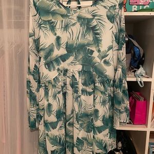 Flowy three quarter length sleeve low back dress